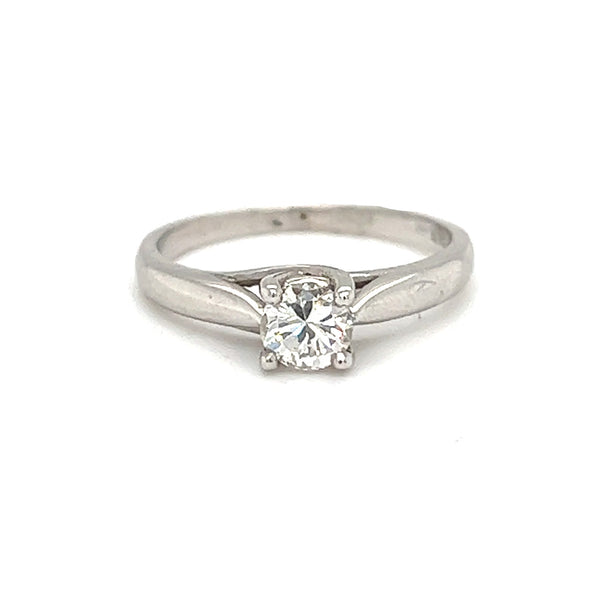 Solitaire Diamond Engagement Ring 0.40ct 18ct White Gold front