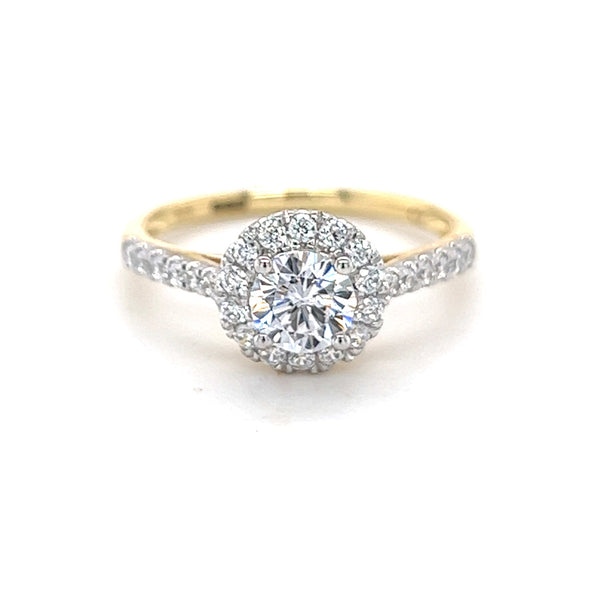 9ct Gold CZ Halo Cluster Ring