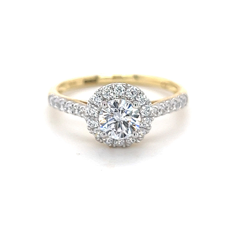 9ct Gold CZ Halo Cluster Ring