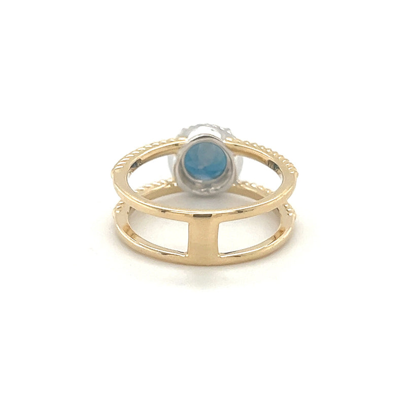 London Blue Topaz Ring by Amore 9ct Gold rear