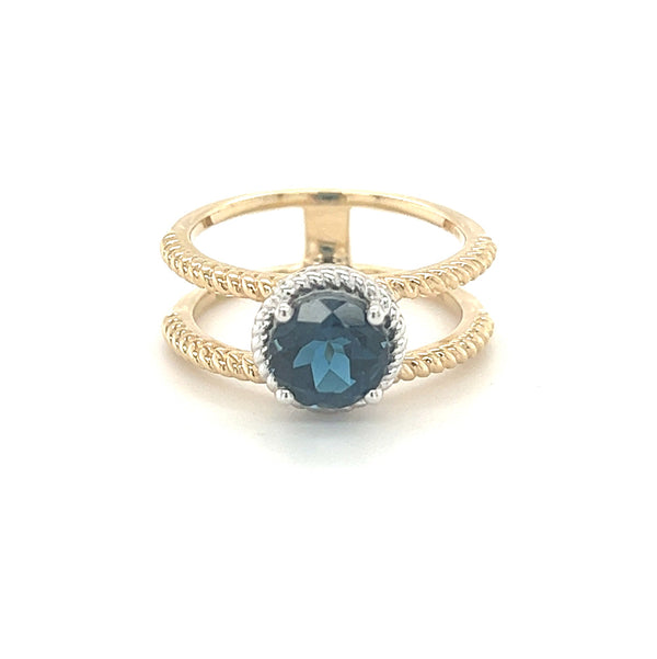 London Blue Topaz Ring by Amore 9ct Gold