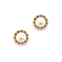 Fresh Water Cultured Pearl 9ct Gold Surround Earring