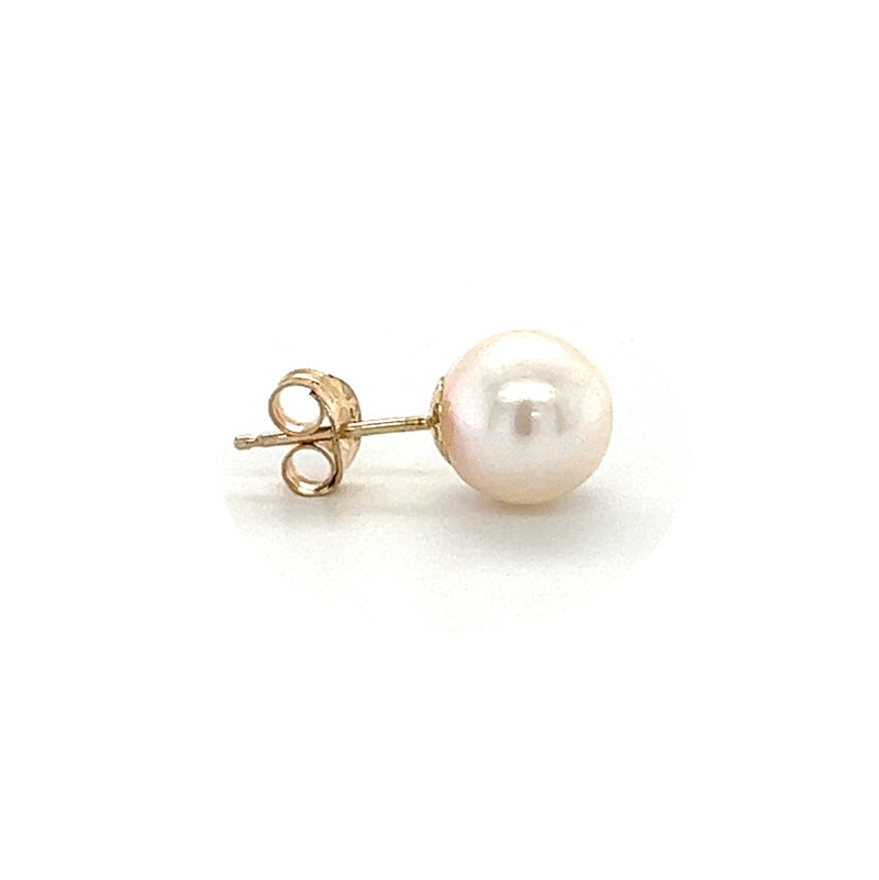8mm Cultured Pearl Earring 9ct Gold profile