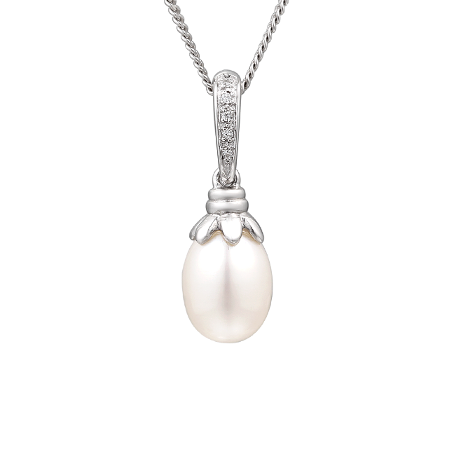 Twinkle Pearl Necklace by Amore Sterling Silver