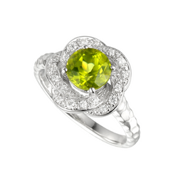 Peridot & CZ Cluster Ring by Amore  