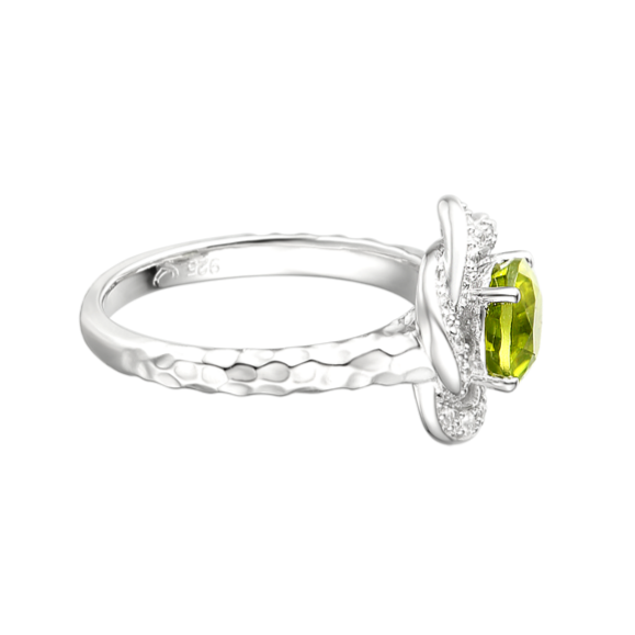 Peridot & CZ Cluster Ring by Amore side