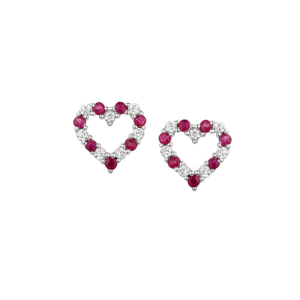 Love Life Ruby & CZ Earrings Sterling Silver Earrings