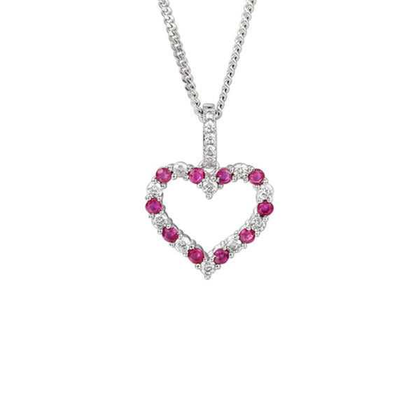 Love Life Ruby & CZ Necklace Sterling Silver