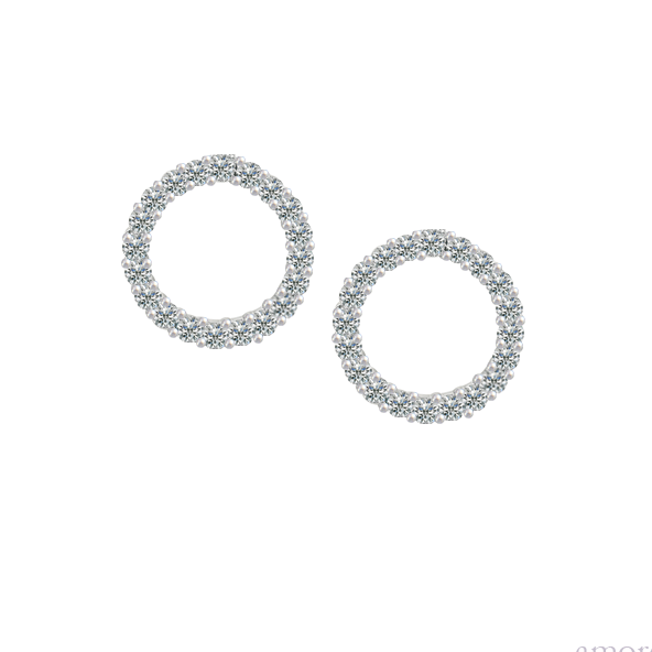 Circle of Life CZ Earrings Sterling Silver