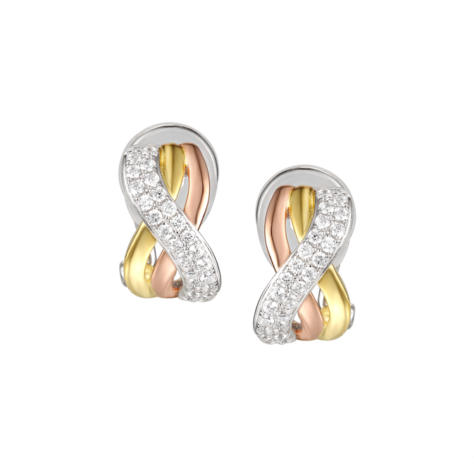 Amore Argento Trio Clip On Earrings 9159