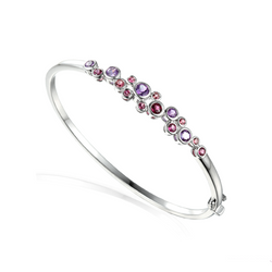 Multi Gem Sterling Silver Rhapsody in Pink Bangle by Amore