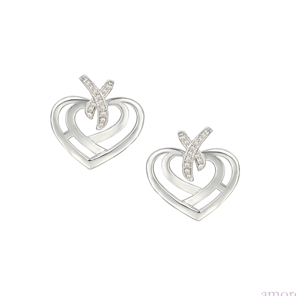 Love and Kisses Cute Sterling Silver Earrings