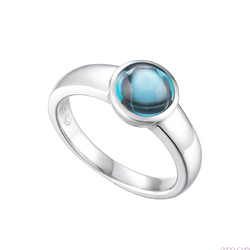 Snow Dome Blue Topaz Sterling Silver Ring by Amore
