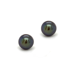 7mm Cultured Black Pearl Earring 9ct Gold