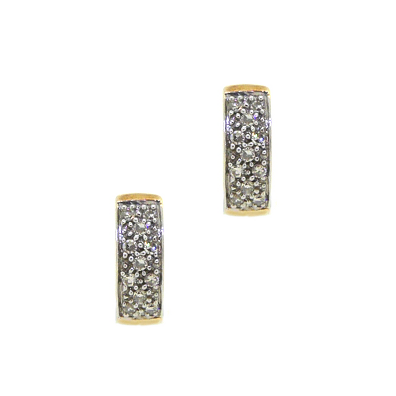 9ct Yellow Gold Diamond Huggy Earrings 0.25CT