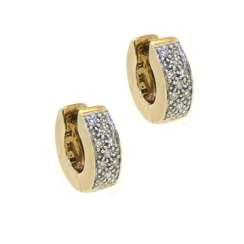 9ct Yellow Gold Diamond Huggy Earrings