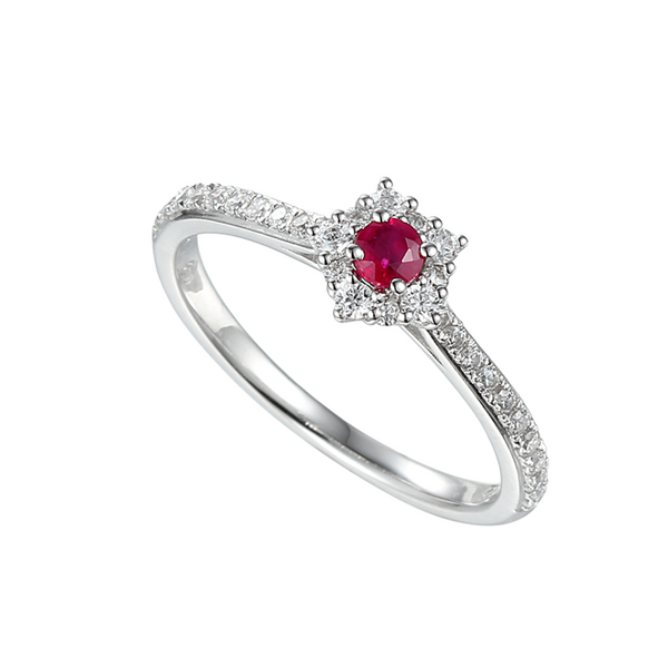 Amore Classico Ruby & CZ Silver Ring 9120SILCZ/R