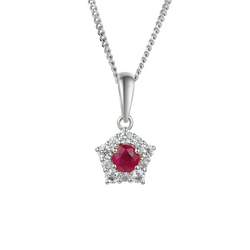 Classico Ruby & CZ Necklace by Amore 9212SILCZ/R