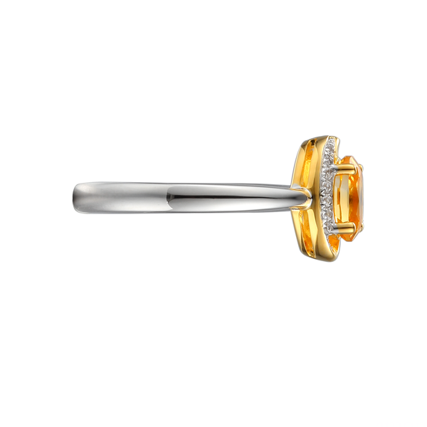 Amore Clementine Citrine & CZ Silver Ring 9220Y SIDE