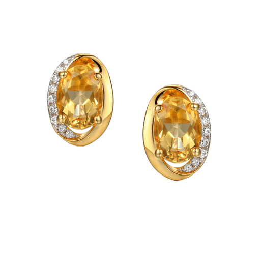 Citrine Clementine Earrings by Amore Silver GP