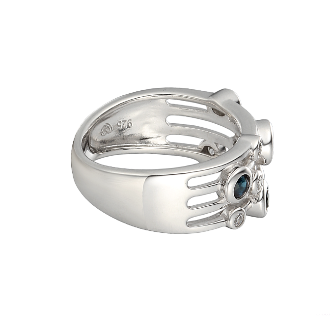 Fanasize Sapphire Ring by Amore CZ & Sterling Silver 9234 side