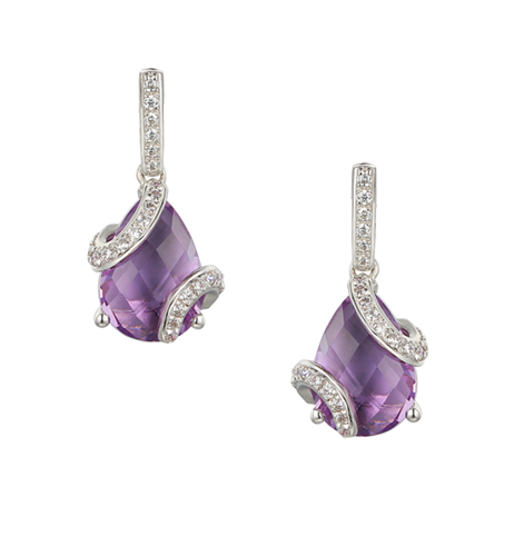 Amore Argento Spiral Amethyst Earrings 9268
