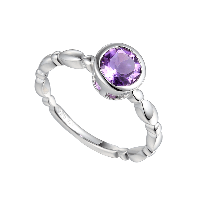 Timeless Amethyst Sterling Silver Ring by Amore