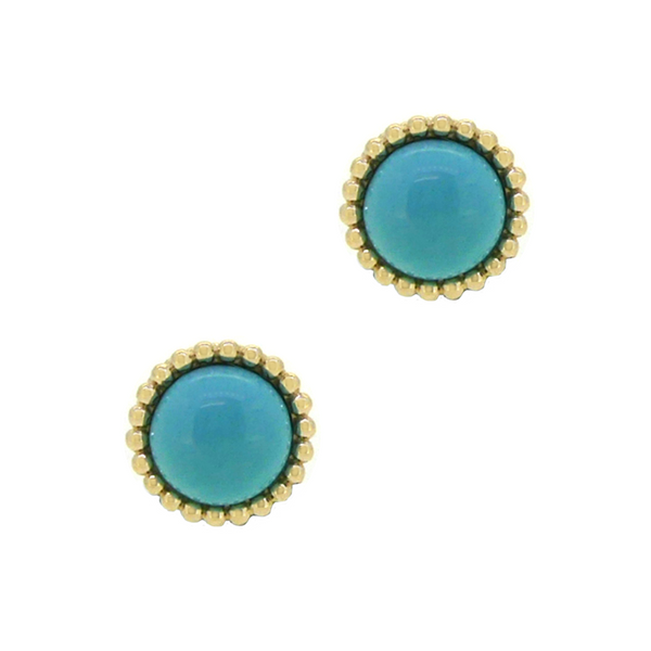9ct Yellow Gold Turquoise Beaded Earrings by Amore 9322YTQ