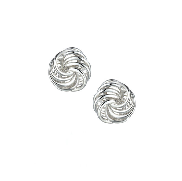 Silver Knotty Clip On Earrings by Amore