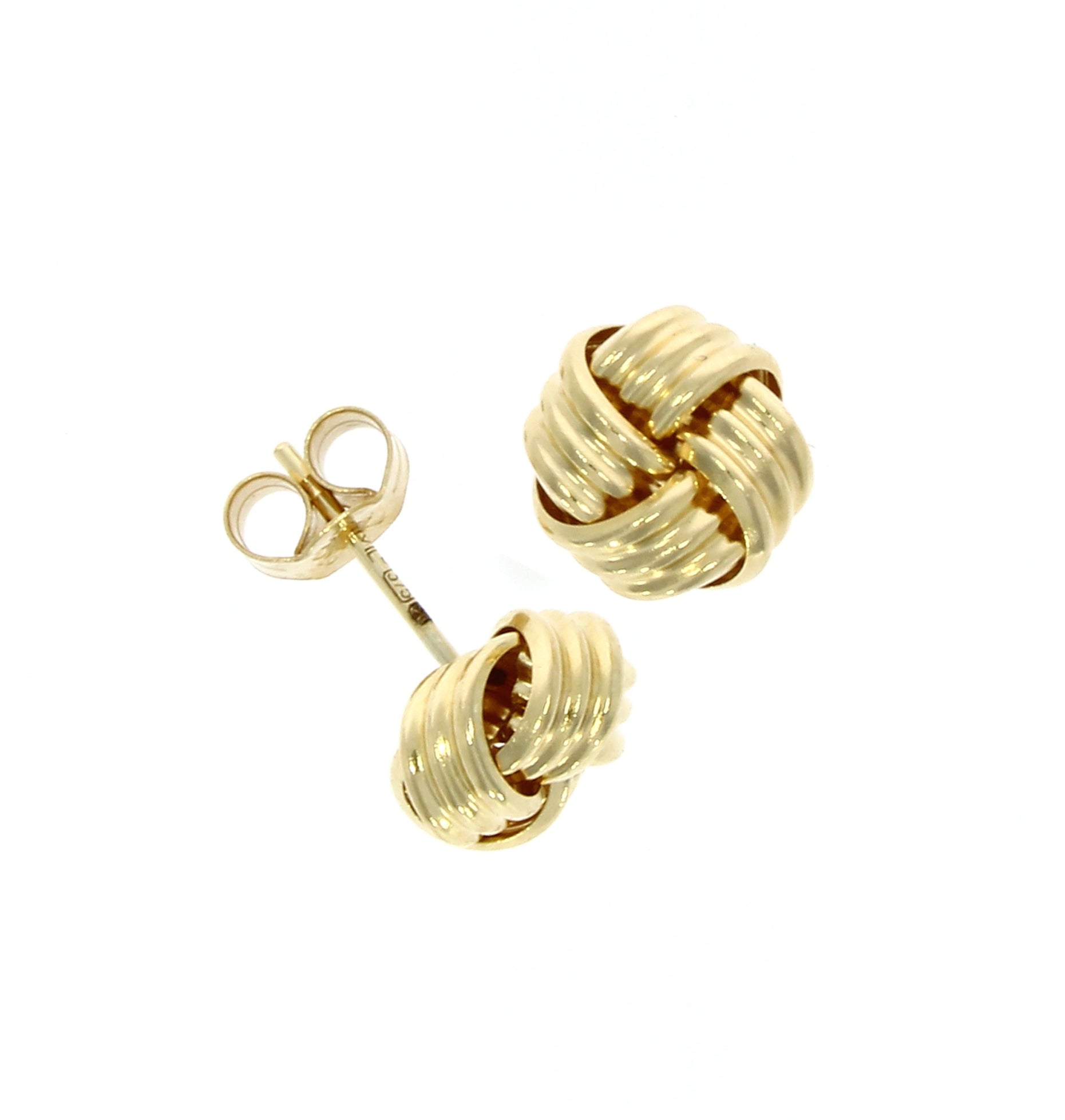 9ct Gold Ribbed Knot Earrings