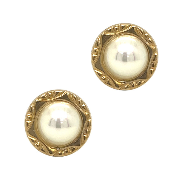 10mm Fresh Water Cultured Pearl 9ct Gold Surround Earring