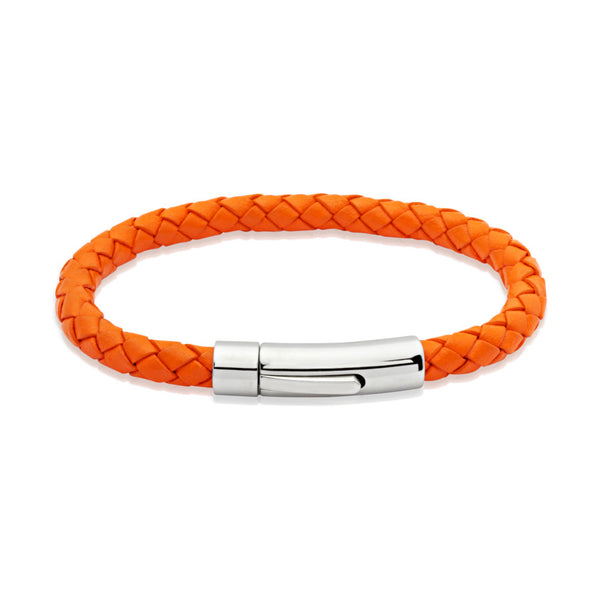 Unique & Co Mens Orange Leather Bracelet A40OR