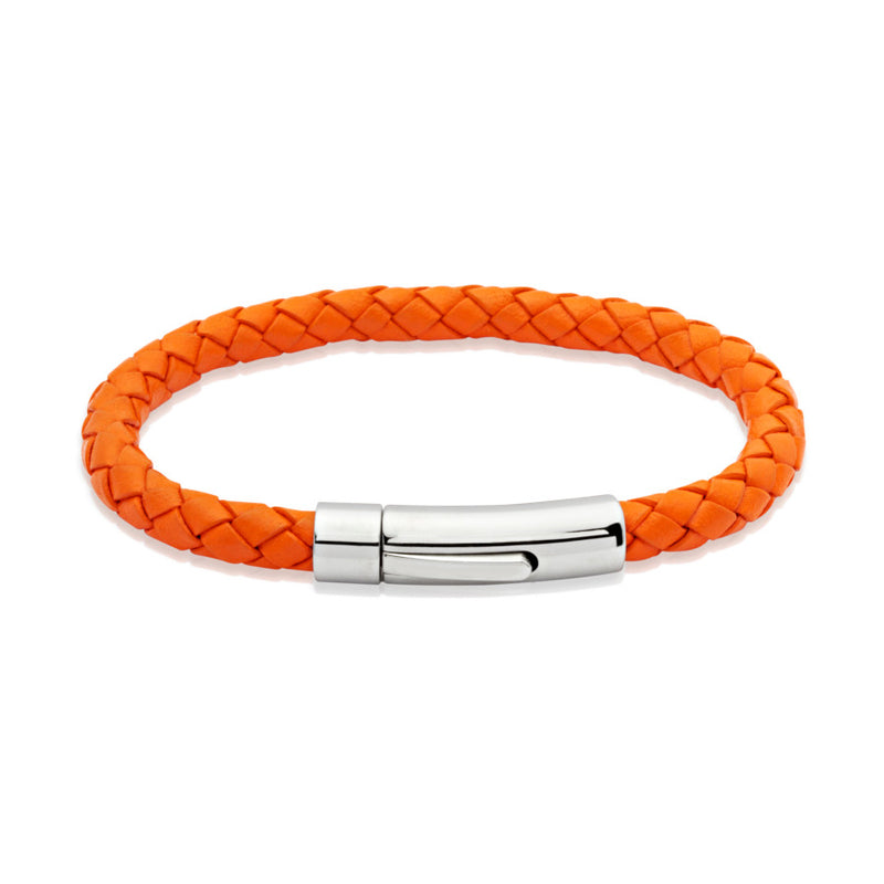 Unique & Co Mens Orange Leather Bracelet A40OR