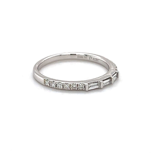 18ct White Gold Mixed Cut Diamond Eternity Ring side