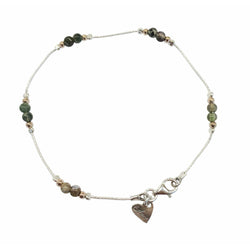 Aviv Silver Indian Agate Anklet ASA019A