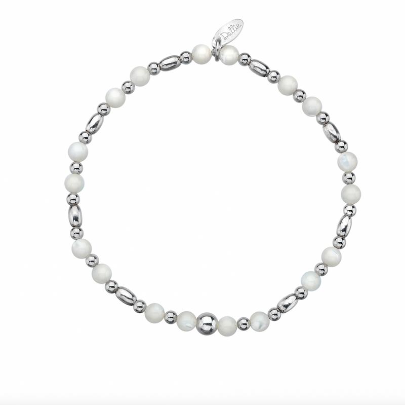 Dollie Jewellery Silver & Mother of Pearl Stacking Bracelet B0000