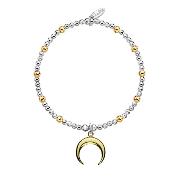 Golden Crescent Moon Bracelet by Dollie B0159