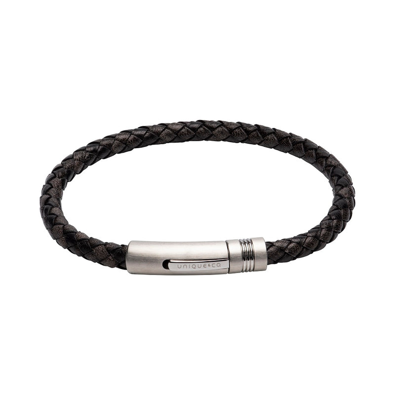 Unique & Co Mens Leather Bracelet B442ABL