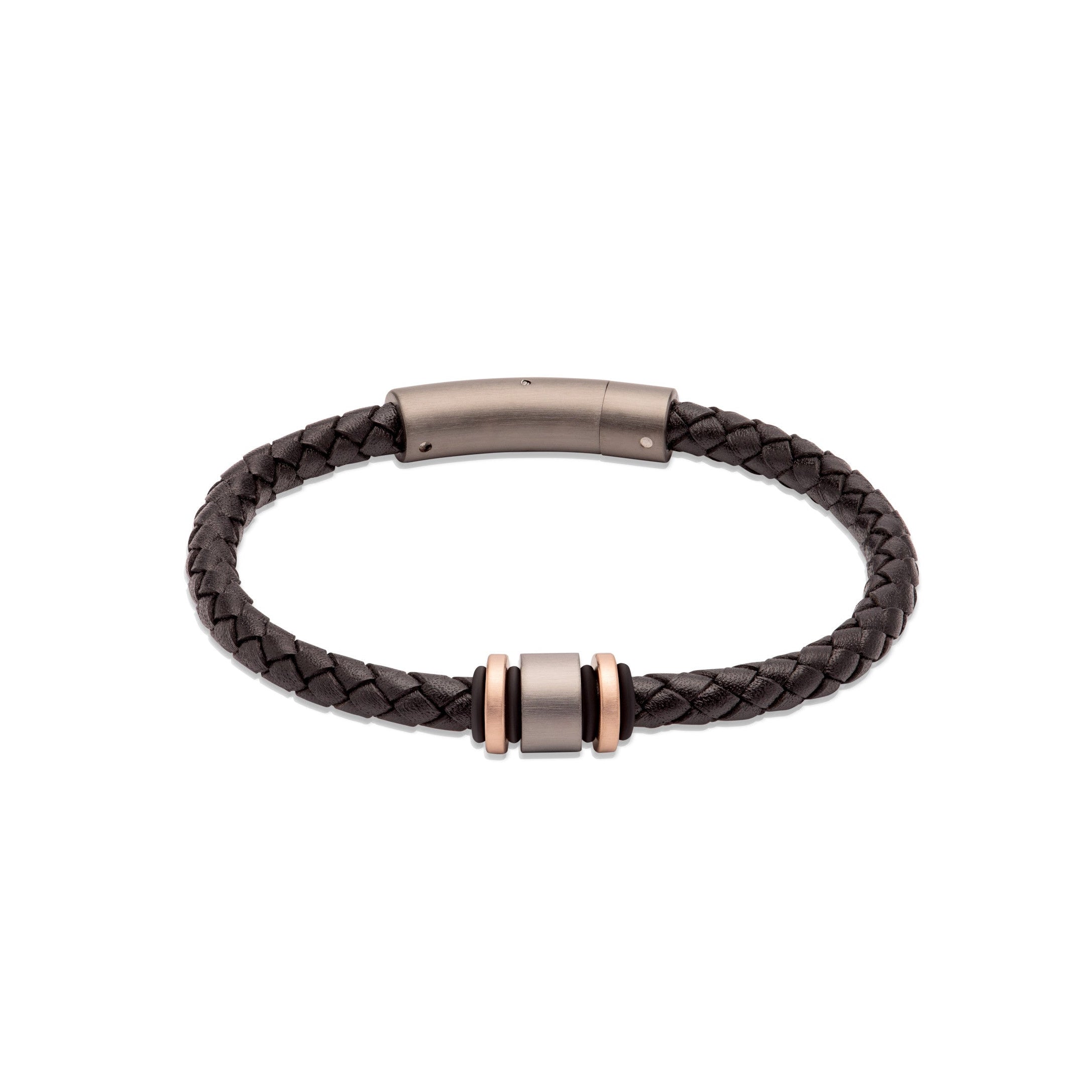 Unique & Co Mens Leather Bracelet B457BL