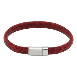 Unique & Co Mens Antique Red Leather Bracelet B475AR