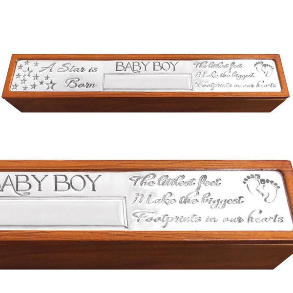 English Pewter Baby Boy Birth Certificate Holder
