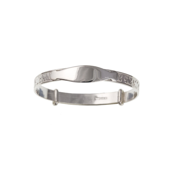 Sterling Silver Teddy Expanding Childs ID Bangle BN22607