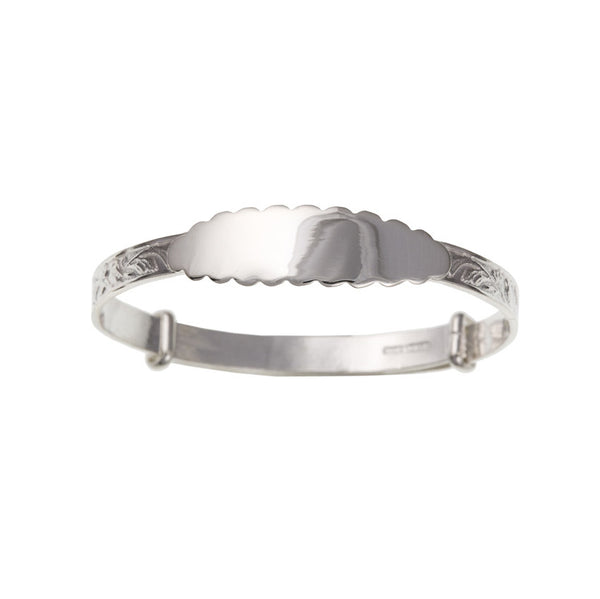 Sterling Silver Engraved Expanding Childs ID Bangle BN22107