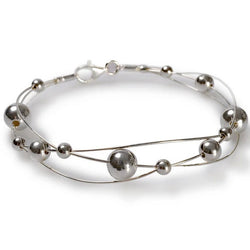 Henryka Weaved Bangle Bracelet in Silver