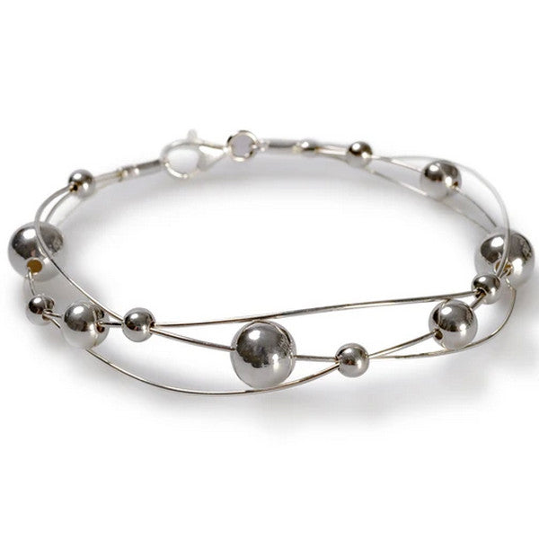 Henryka Weaved Bangle Bracelet in Silver