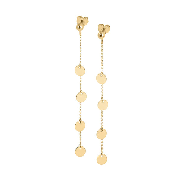 Unique & Co Gold Discs Drop Earrings DE-17