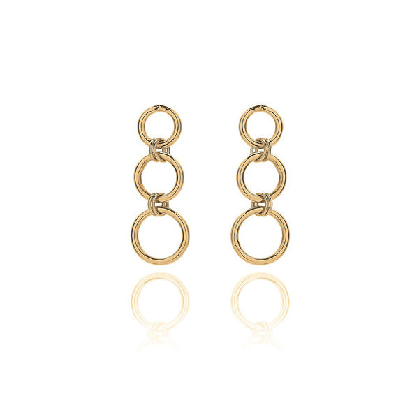 Unique & Co Gold Circle Drop Earrings DE-7