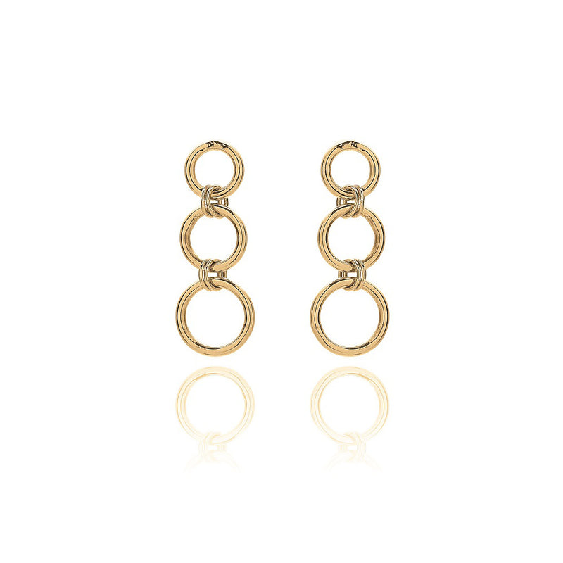 Unique & Co Gold Circle Drop Earrings DE-7