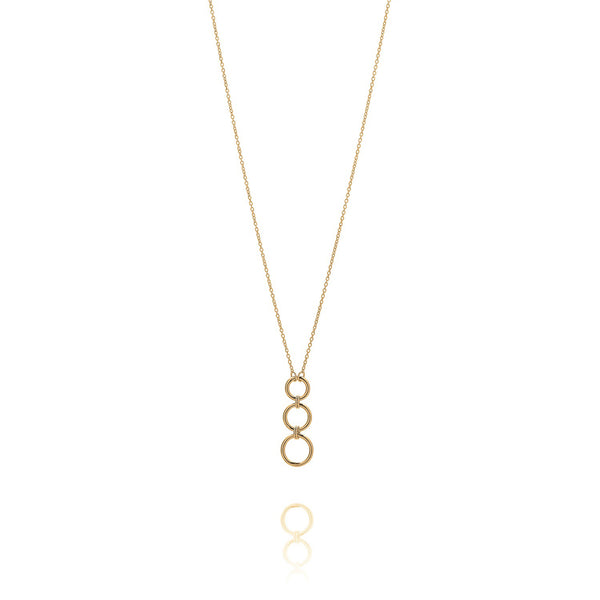Unique & Co Gold Triple Circle Necklace DK-7