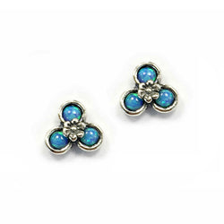Aviv Silver 3 Stone Opal Earrings E01655
